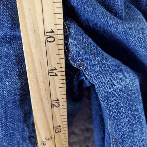 GAP Overalls Womens Medium Blue Distressed Denim Frayed Hem Adjustable Straps - Picture 5 of 8